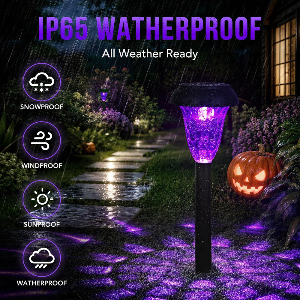 GIGALUMI Solar Halloween Lights Outdoor Waterproof Pathway Lights, 12 Pack