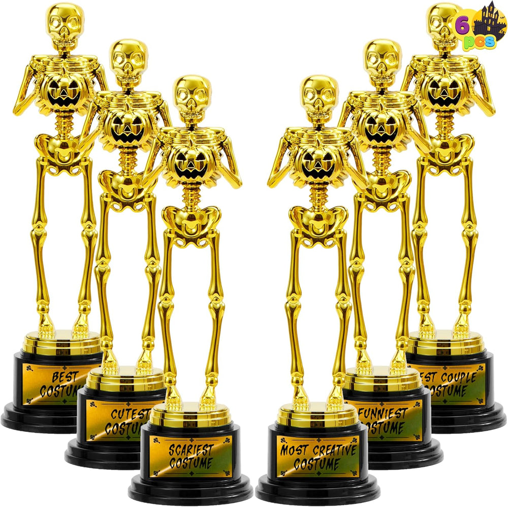 JOYIN 6 PCS Halloween Trophy Awards Best Costume Skeleton 10.6×3.2” for Hallo...