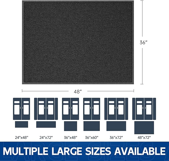 Sturdy Front Door Mat, Fade Resistant, Waterproof Low Profile Entry Mat