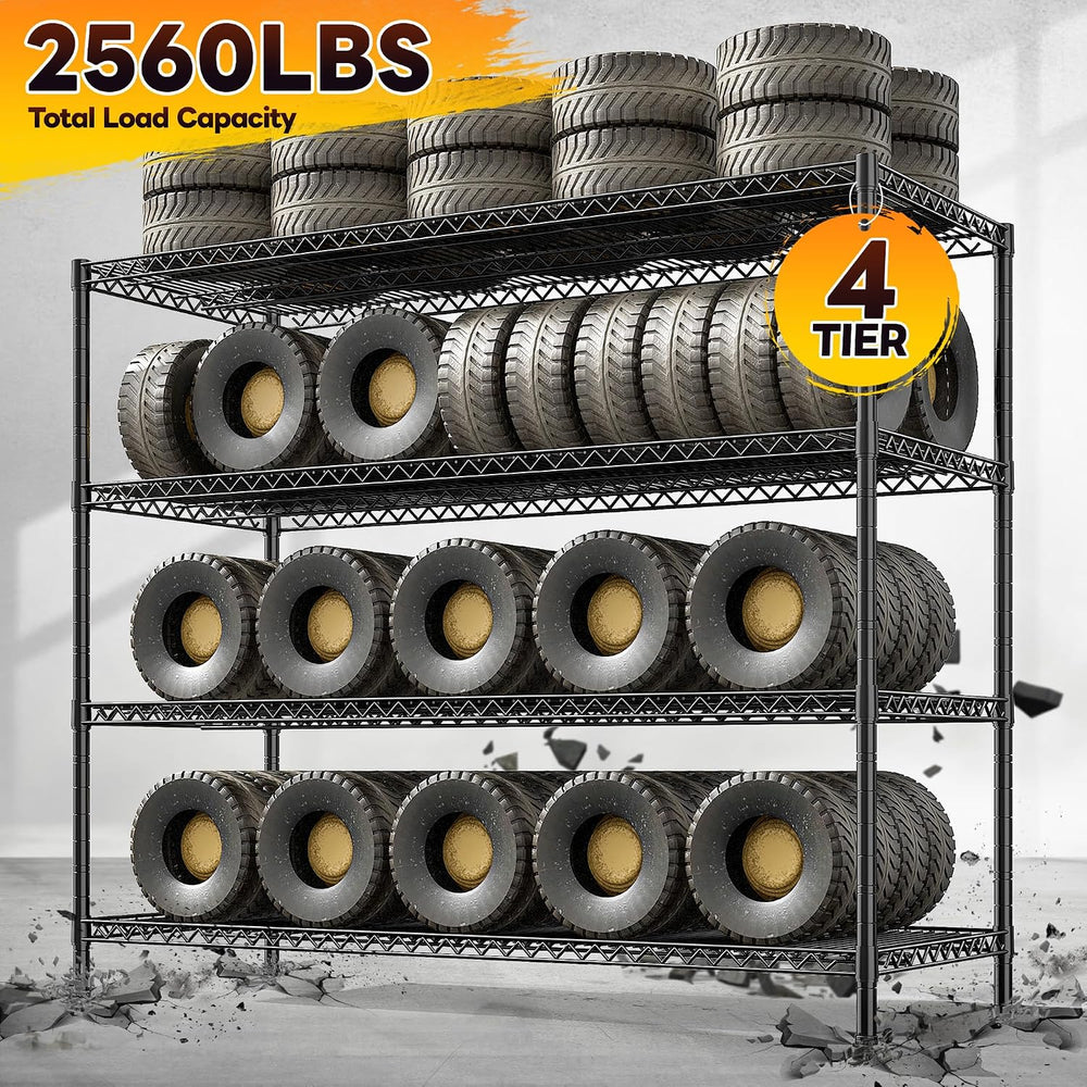 REIBII 4-Tier 2560LBS Heavy Duty Shelving,55.5"W Adjustable Storage Shelves