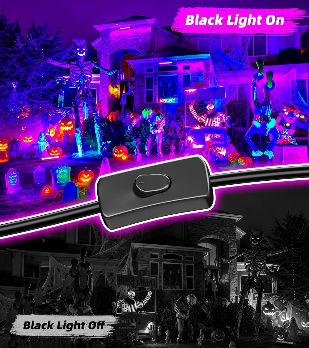 TigQiang 42W 6 Pack Black Light, Halloween Blacklight, Glow Party Supplies