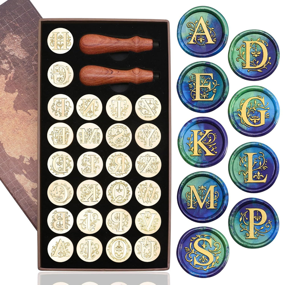 SWANGSA Initial Alphabet A-Z Wax Seal Kit with 624pcs Sealing Wax Beads, Furn...