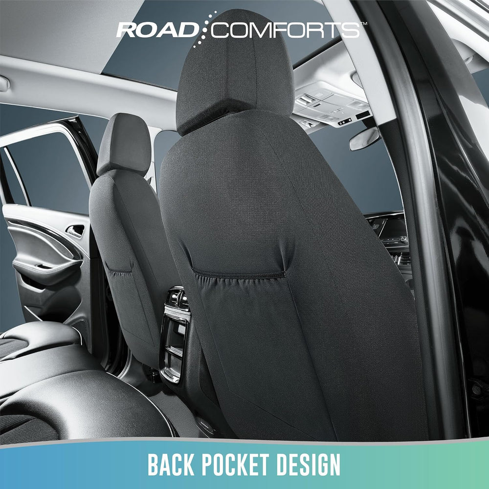 Road Comforts Car Seat Cover, Leather Mesh Front Seat Cover, Universal Fit fo...