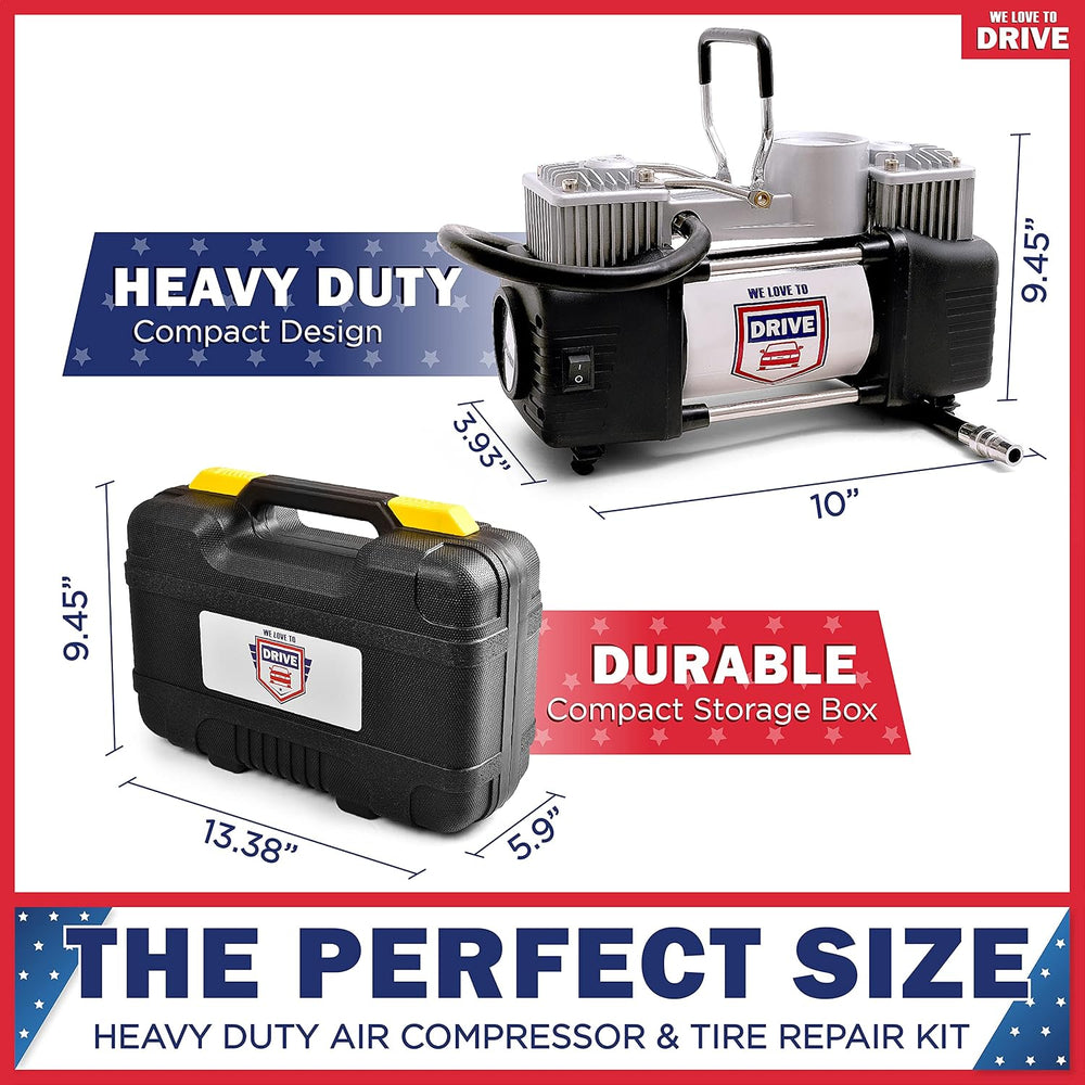 Tire Inflator Portable Air Compressor – 12V DC Air Pump for Car Tires, 150 PS...