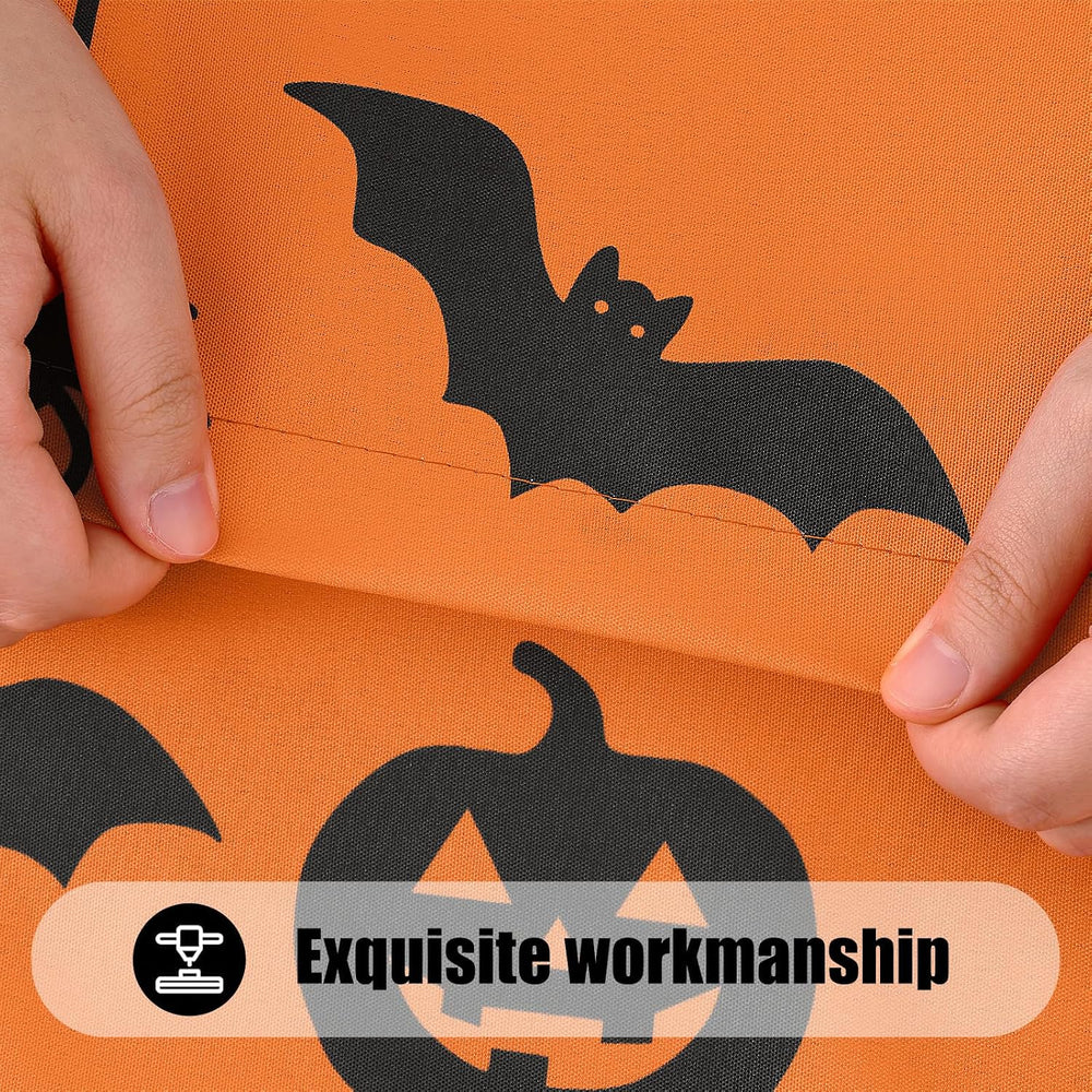 Smiry 2 Pack Rectangle Halloween Table Cloth, Waterproof Elastic Fitted Table...