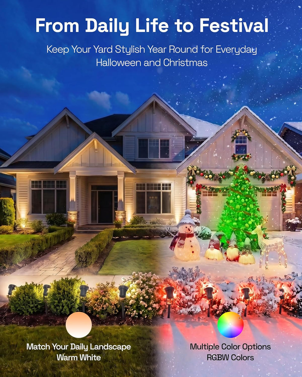 HBN RGBW Halloween Christmas Spot Lights Outdoor Spotlight with Remote