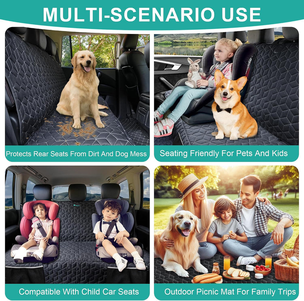 Meginc Dog Car Seat Covers for Back Seat, 61" W Bench Seat Covers for Truck