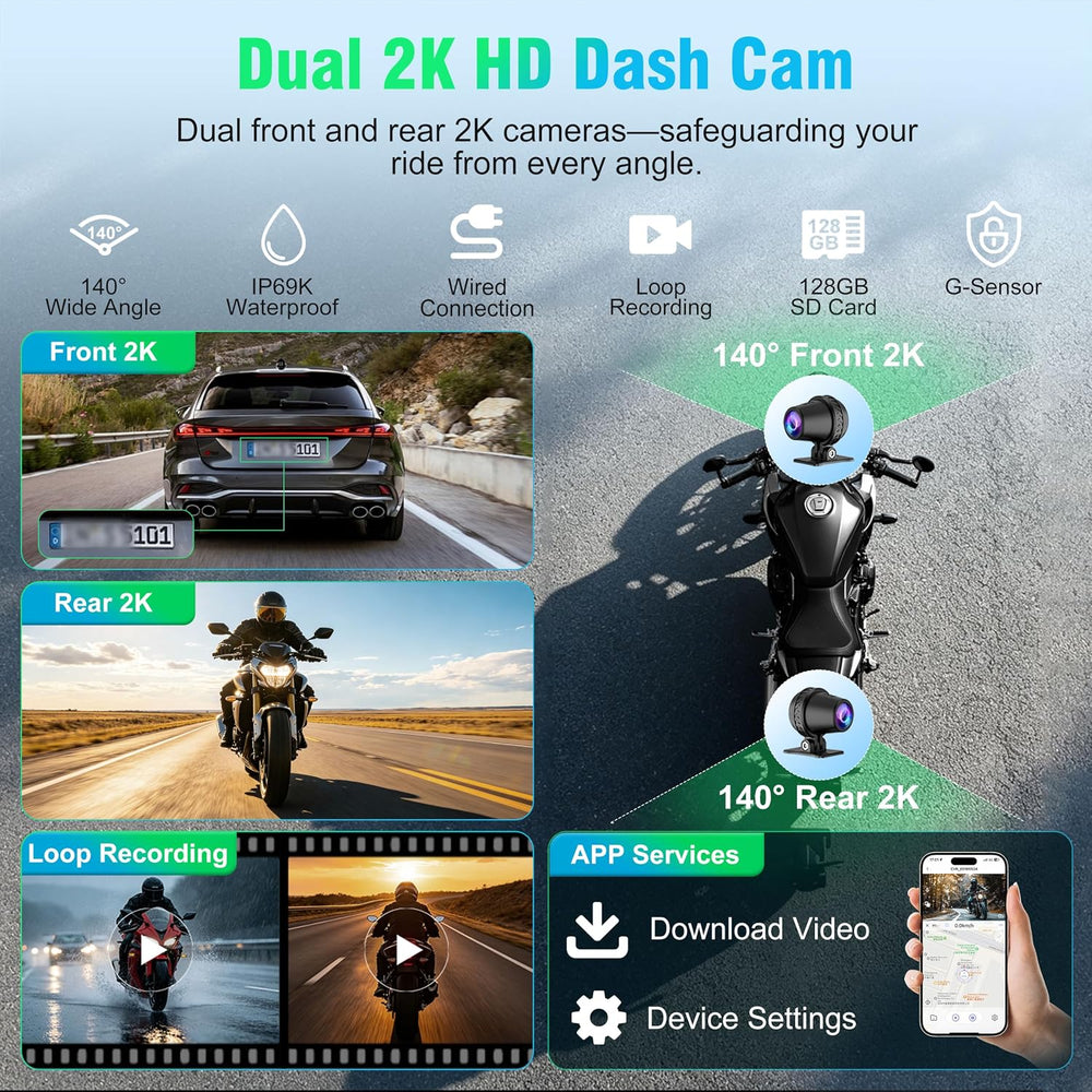 2026 Weuaste 7" Wireless Motorcycle CarPlay with Android Auto/iOS, GPS N...