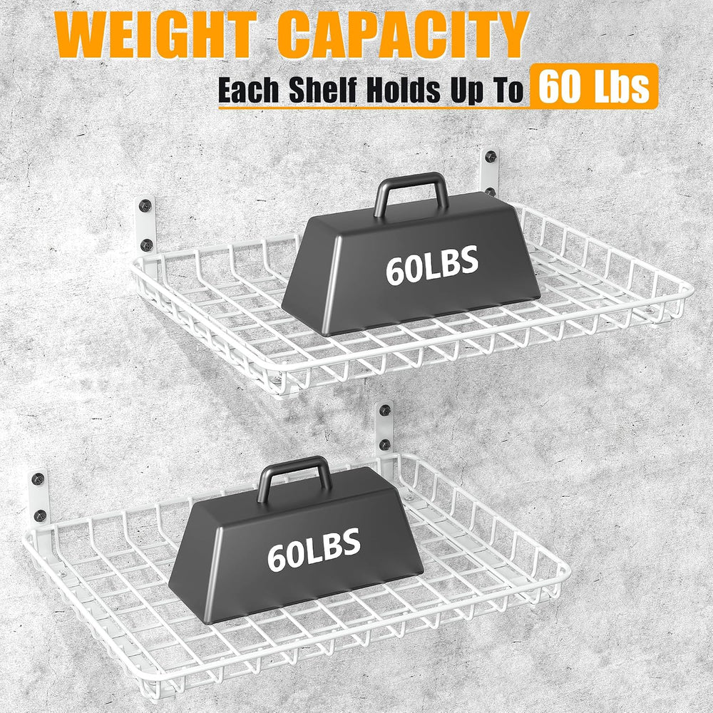Ultrawall Wall Mounted Storage Shelves, Garage Metal Shelves 18x12 Inch