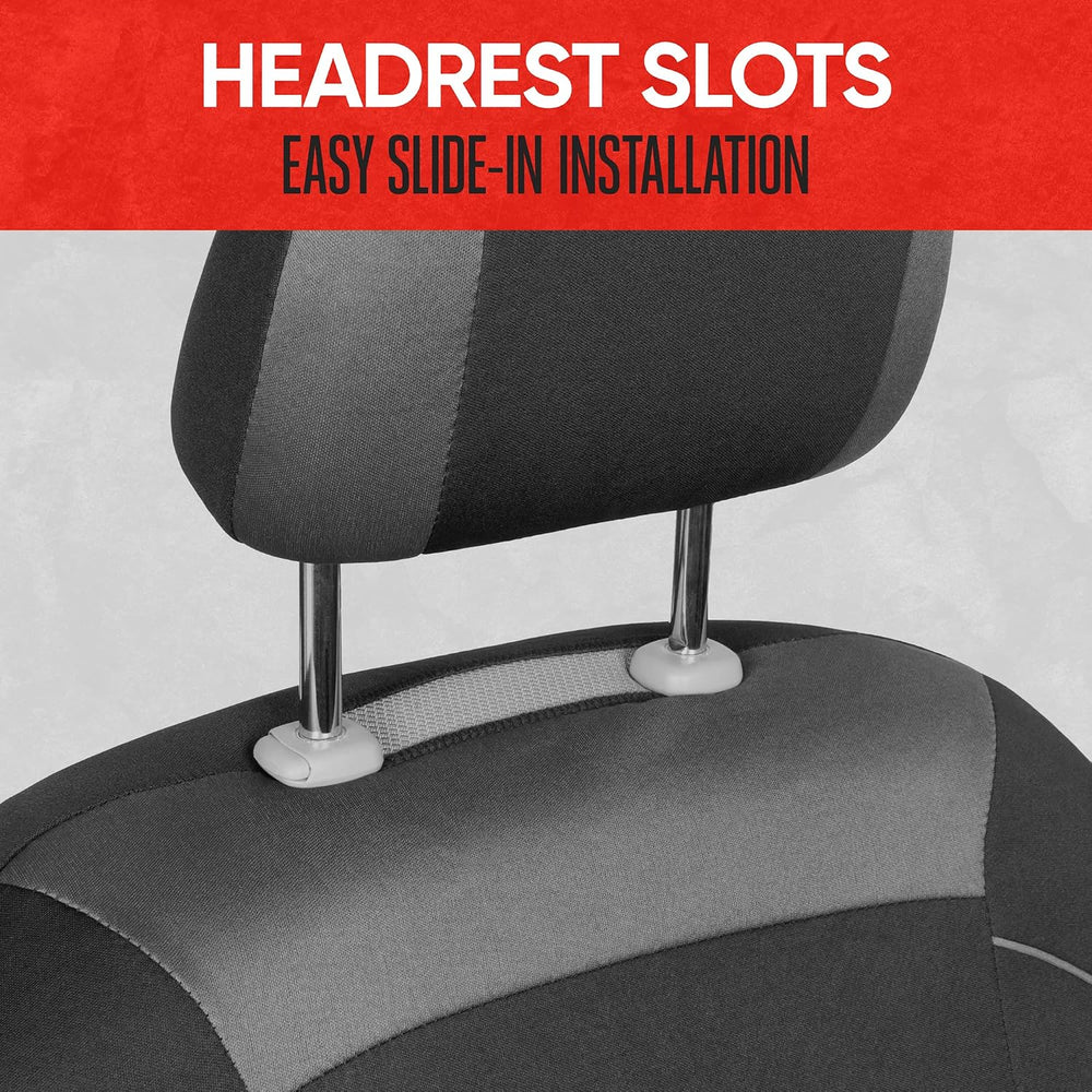 Motor Trend Black Cloth Car Seat Covers for Front Seats – Premium Automotive ...
