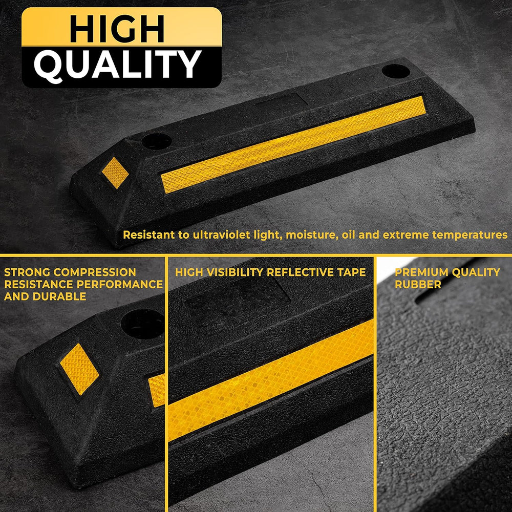 ZONETECH Heavy Duty Rubber Parking Guide - 2 Pcs Premium Quality Durable Car ...