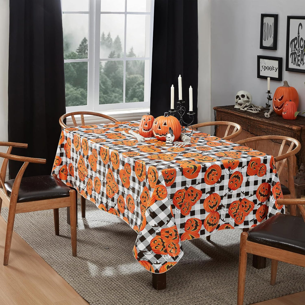 Newbridge Halloween Jack O’ Lantern 60x120 Inch Rectangle Vinyl Tablecloth