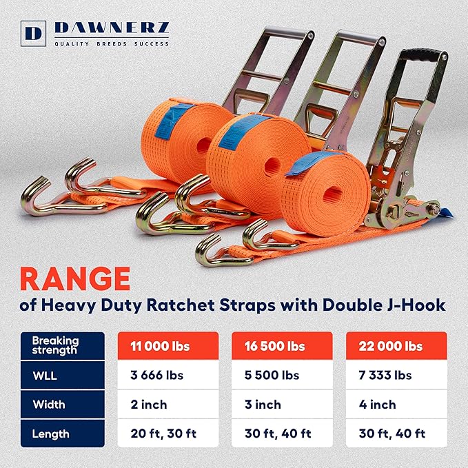 Tie Downs Ratchet Straps 2 inch X 20 ft