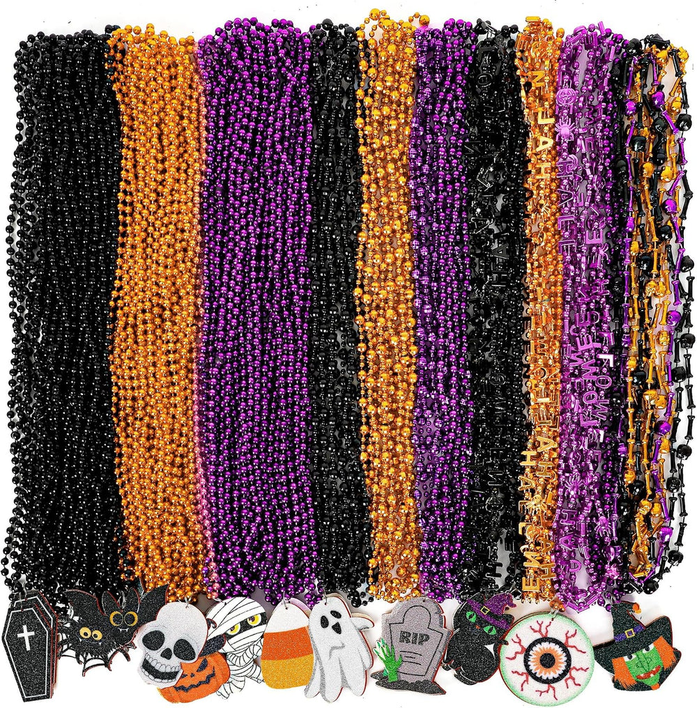 100PCS Halloween Necklaces Accessories, 24 Kinds Beads Party Favors Bulk