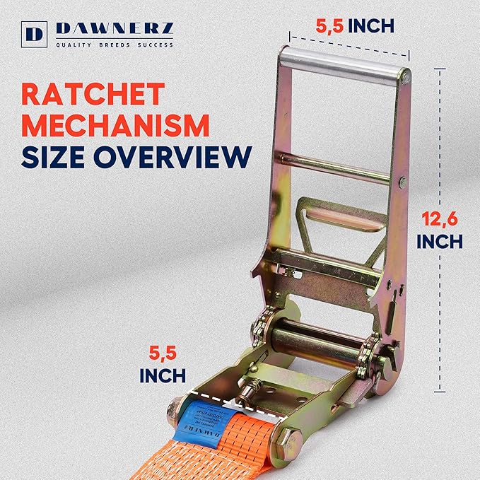 Ratchet Straps with Double J Hook 4 inch X 40 ft